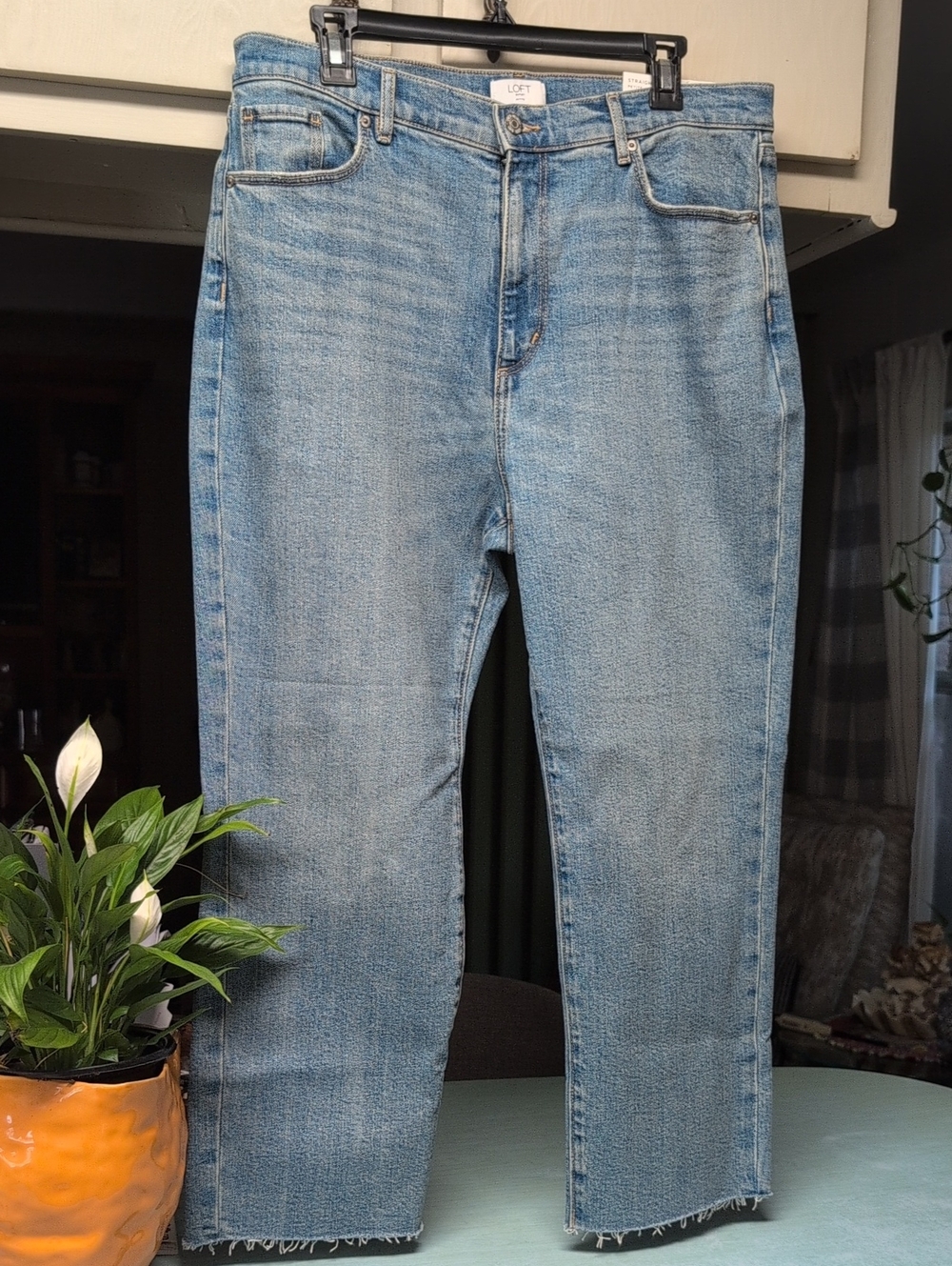 Loft Straight High Rise Jeans.